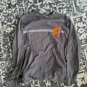 Santa Cruz Skateboards Gray Crewneck Sweater with Logo